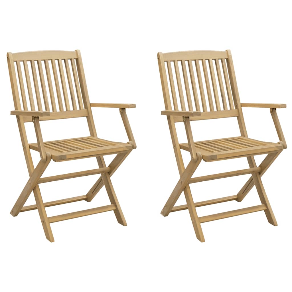 Sedie Giardino Pieghevoli 2 pz 54x61x88 cm Massello Acacia | homemem39