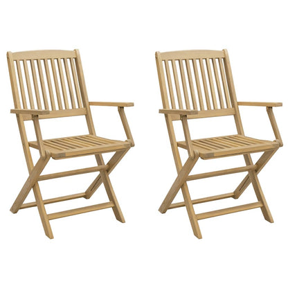 Sedie Giardino Pieghevoli 2 pz 54x61x88 cm Massello Acacia | homemem39