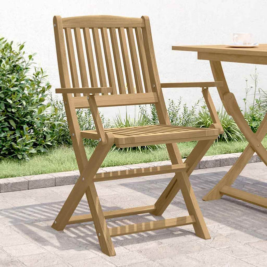 Sedie Giardino Pieghevoli 2 pz 58x54,5x90 cm Massello Acacia - homemem39