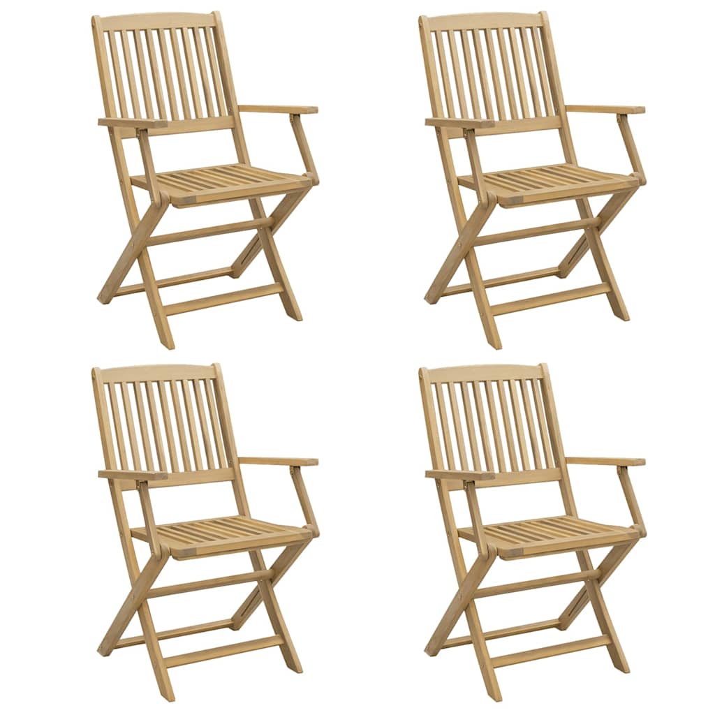 Sedie Giardino Pieghevoli 4 pz 54x61x88 cm Massello Acacia | homemem39