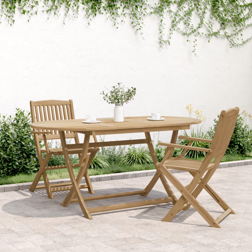 Tavolo da Giardino Pieghevole 160x85x75cm Legno Massello Acacia - homemem39