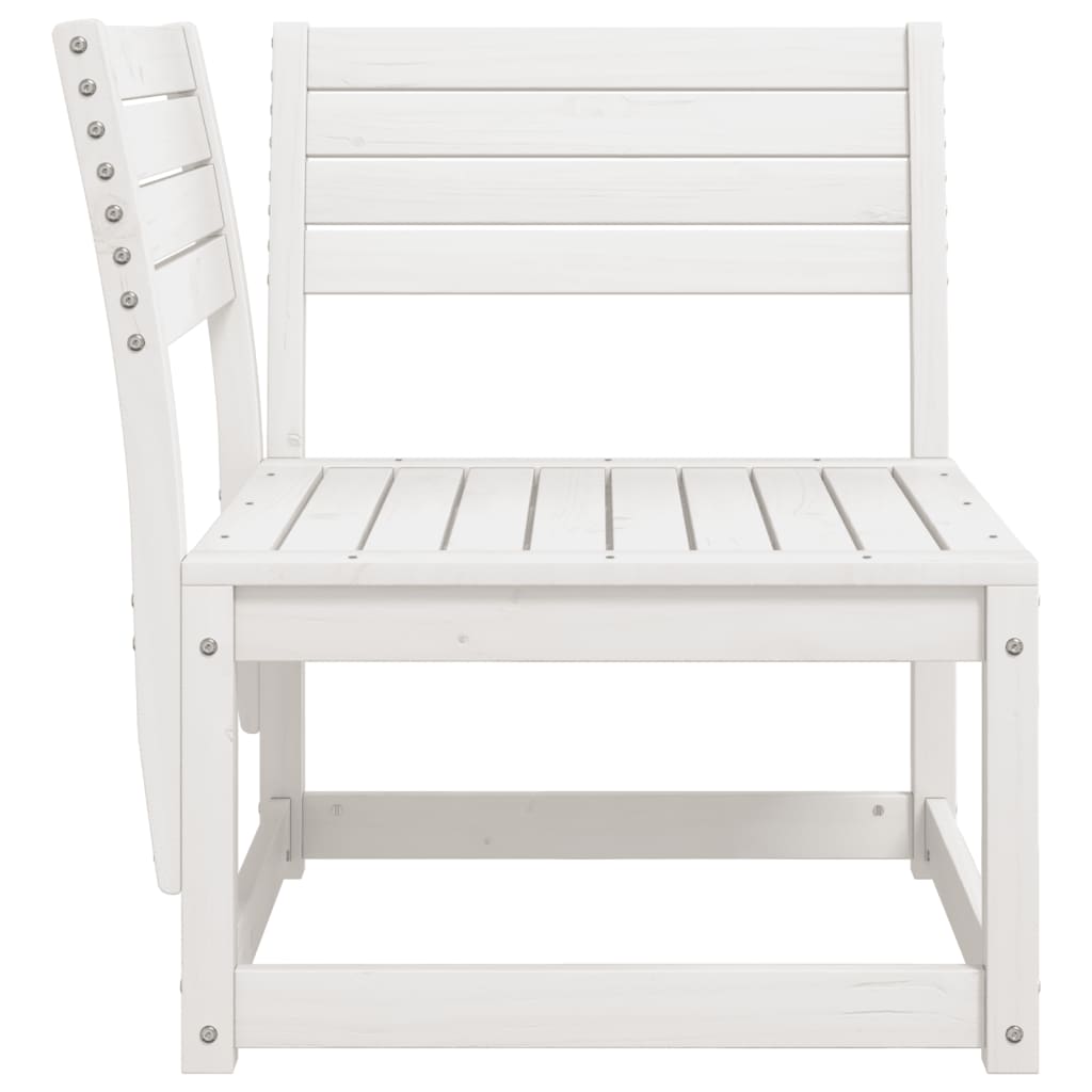 Divano Angolare Giardino Bianco 73x73x78 cm Legno Massello Pino | homemem39