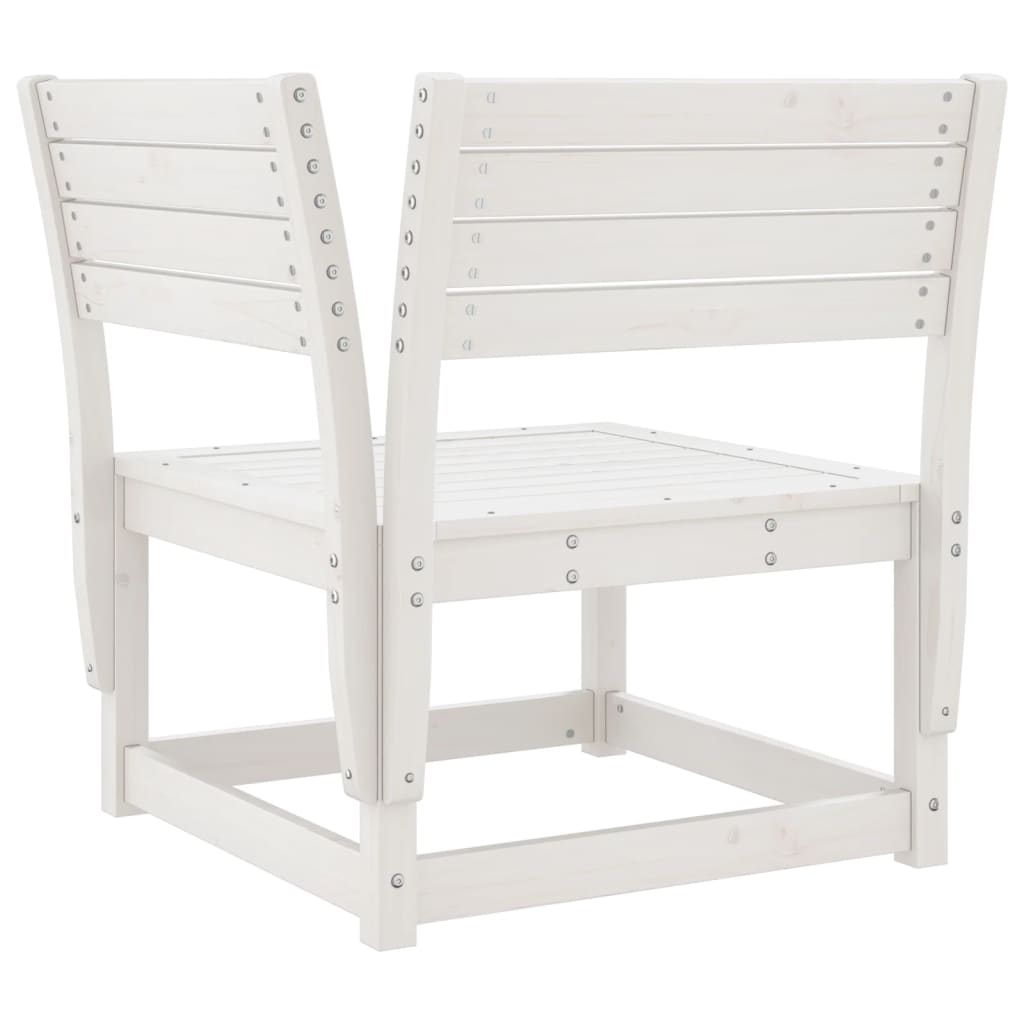 Divano Angolare Giardino Bianco 73x73x78 cm Legno Massello Pino | homemem39