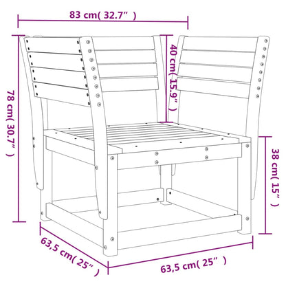 Sedia da Giardino Marrone Cera in Legno Massello Pino | homemem39