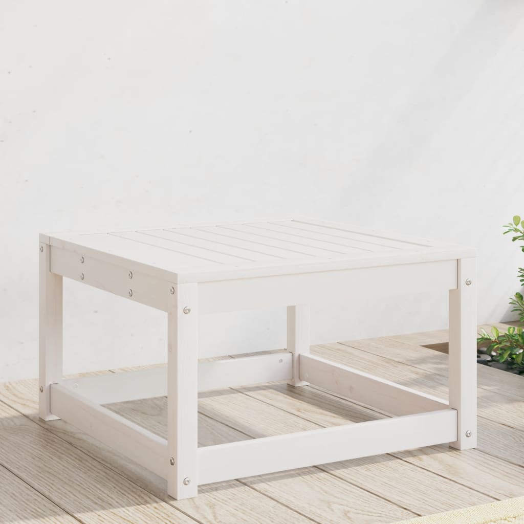 Poggiapiedi da Giardino Bianco in Legno Massello di Pino | homemem39
