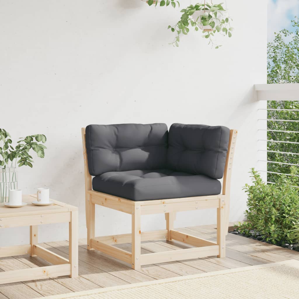 Divano Angolare Giardino Cuscini 73x73x78cm Legno Massello Pino | homemem39