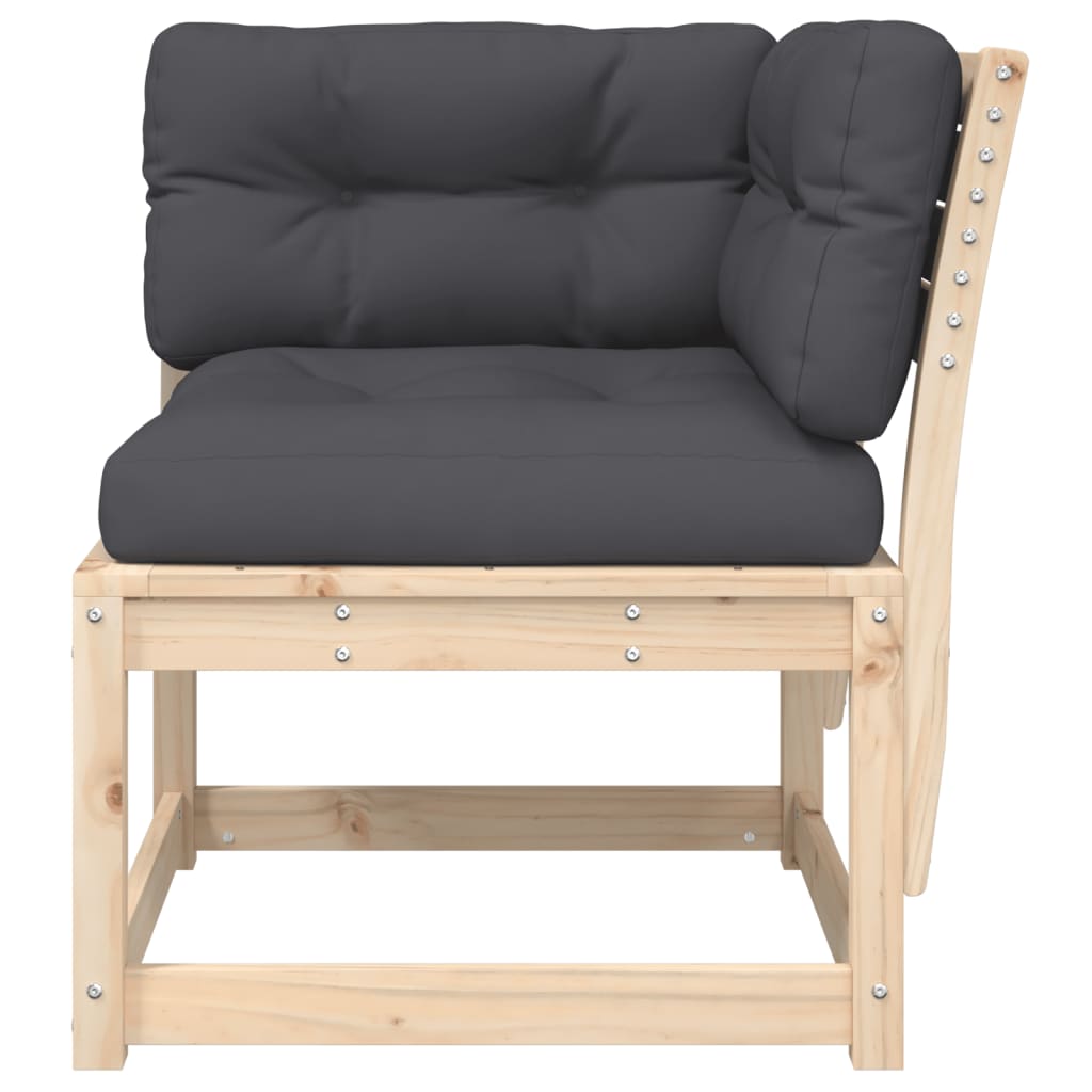 Divano Angolare Giardino Cuscini 73x73x78cm Legno Massello Pino | homemem39