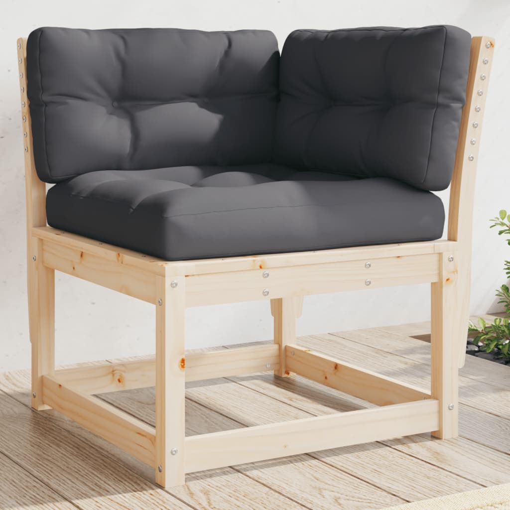 Divano Angolare Giardino Cuscini 73x73x78cm Legno Massello Pino | homemem39