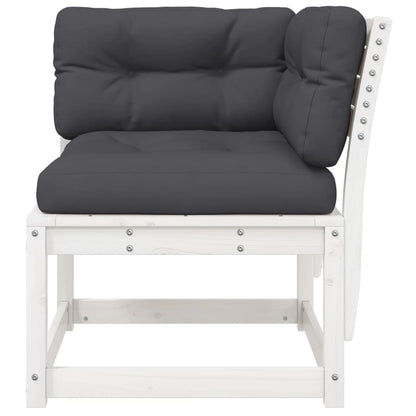Divano Angolare Giardino Cuscini Bianco 73x73x78 Massello Pino | homemem39