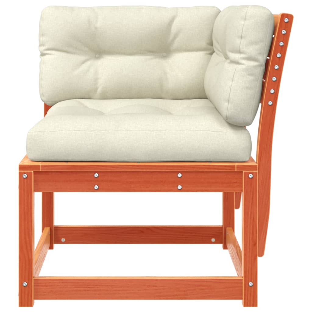 Divano Angolare Giardino Cuscini Marrone Cera 73x73x78 cm Pino | homemem39