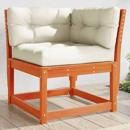 Divano Angolare Giardino Cuscini Marrone Cera 73x73x78 cm Pino | homemem39