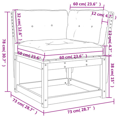 Divano Angolo Giardino Cuscini 73x73x78 Legno Massello Douglas | homemem39