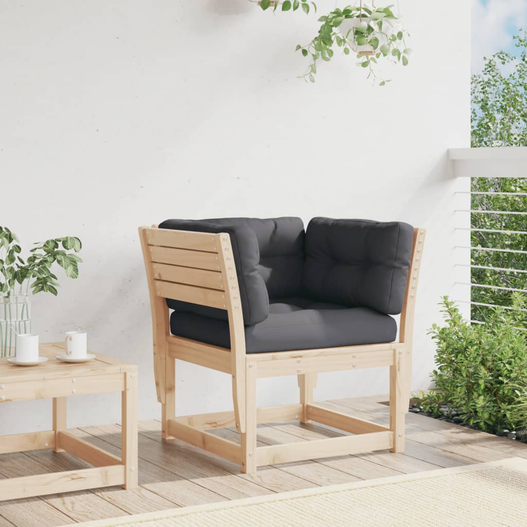 Divano Giardino con Braccioli con Cuscini Legno Massello Pino | homemem39