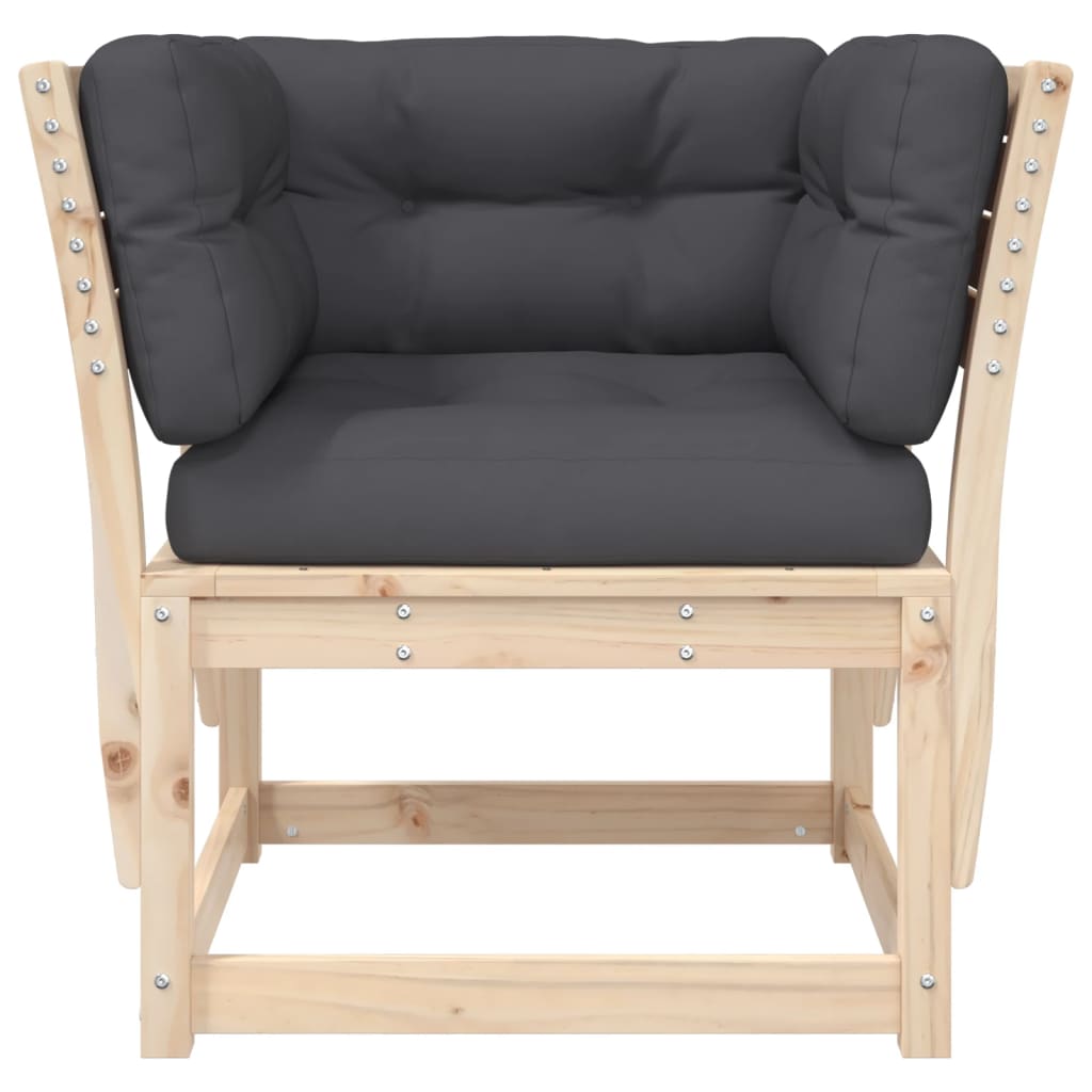 Divano Giardino con Braccioli con Cuscini Legno Massello Pino | homemem39