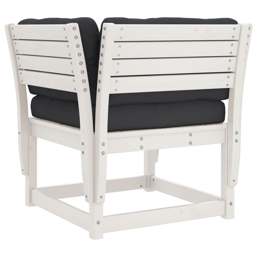 Divano Giardino con Braccioli con Cuscini Legno Pino Bianco | homemem39