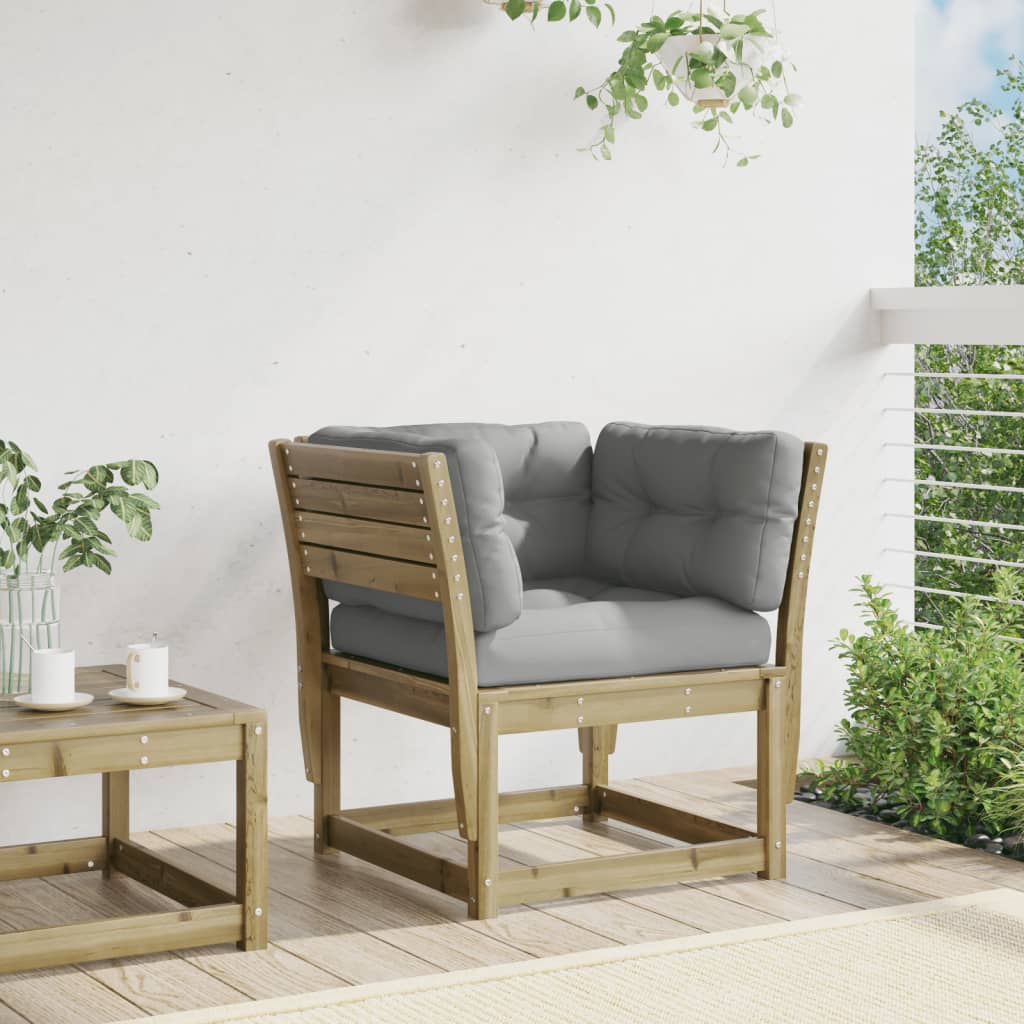 Divano Giardino Braccioli con Cuscini Legno di Pino Impregnato | homemem39