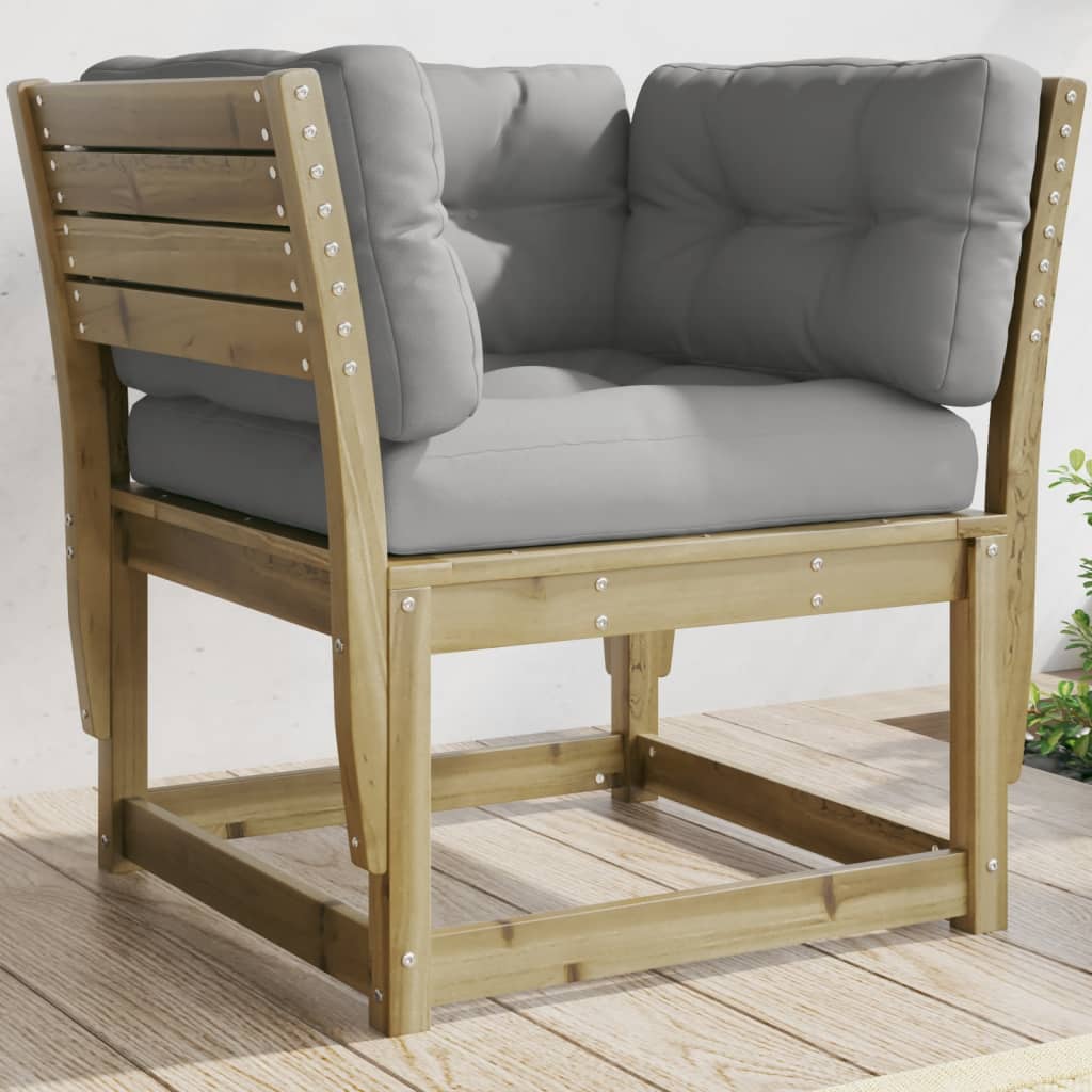 Divano Giardino Braccioli con Cuscini Legno di Pino Impregnato | homemem39
