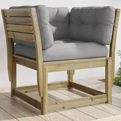 Divano Giardino Braccioli con Cuscini Legno di Pino Impregnato | homemem39