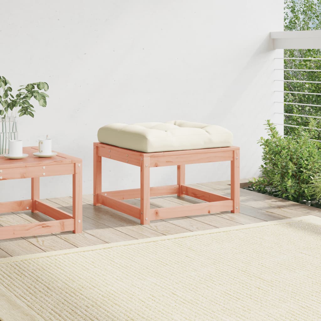 Poggiapiedi da Giardino con Cuscino Legno Massello di Douglas | homemem39