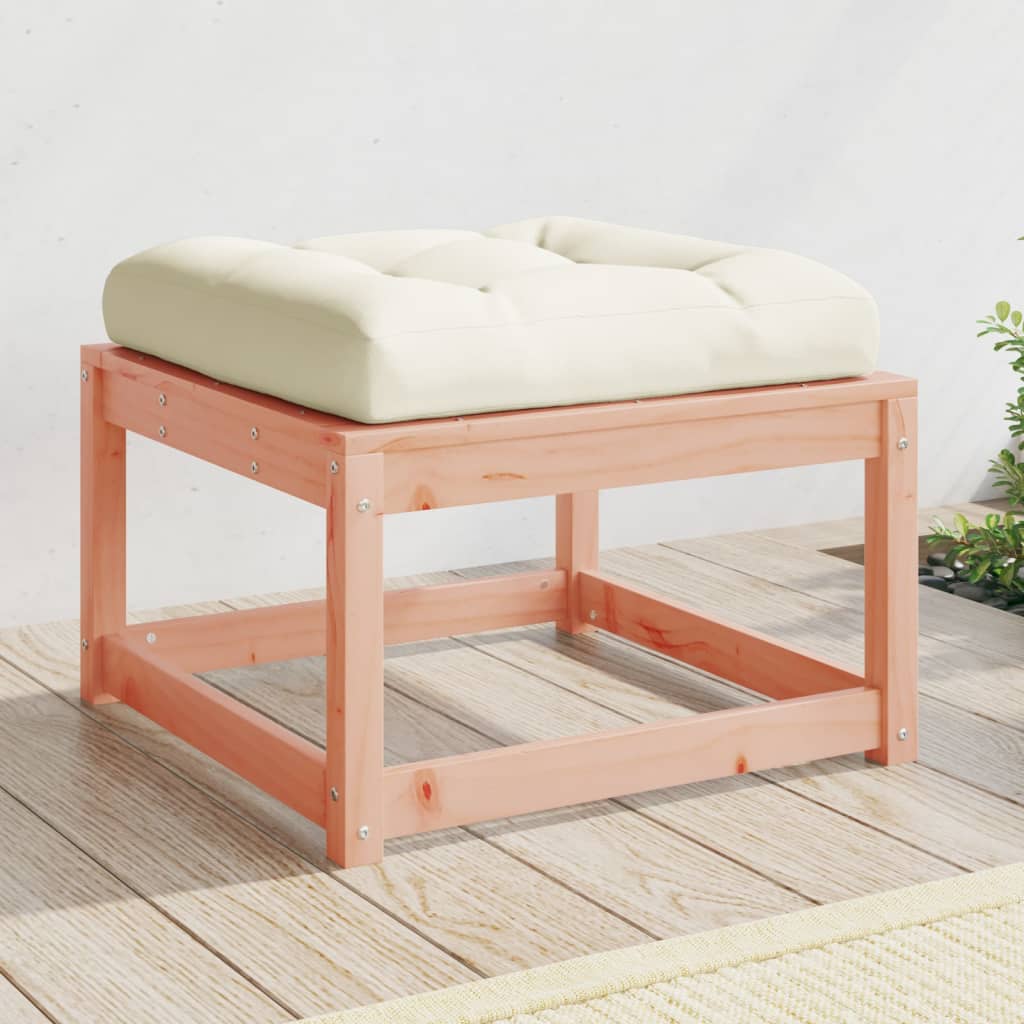Poggiapiedi da Giardino con Cuscino Legno Massello di Douglas | homemem39