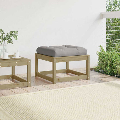 Poggiapiedi da Giardino con Cuscino in Legno Impregnato di Pino | homemem39