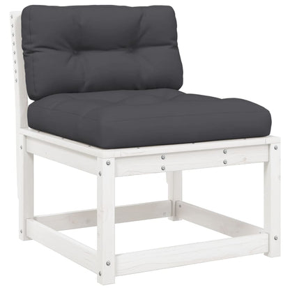 Divani Giardino con Cuscini 2pz Legno Massello di Pino Bianco | homemem39