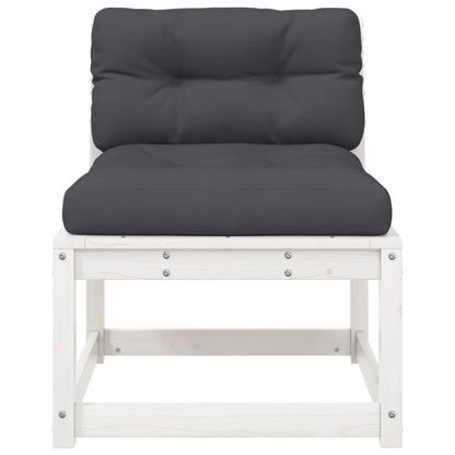 Divani Giardino con Cuscini 2pz Legno Massello di Pino Bianco | homemem39