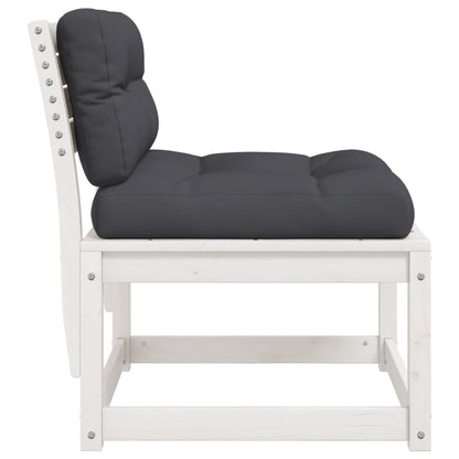 Divani Giardino con Cuscini 2pz Legno Massello di Pino Bianco | homemem39