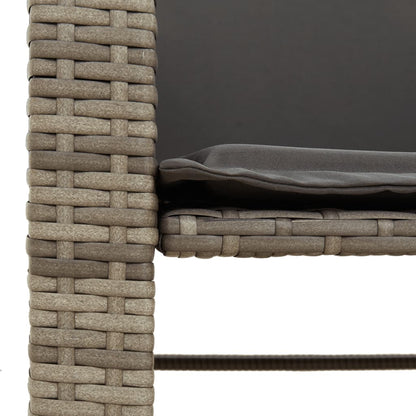 Divano Giardino 2 Posti con Tavolo e Sgabelli Grigio Polyrattan | homemem39