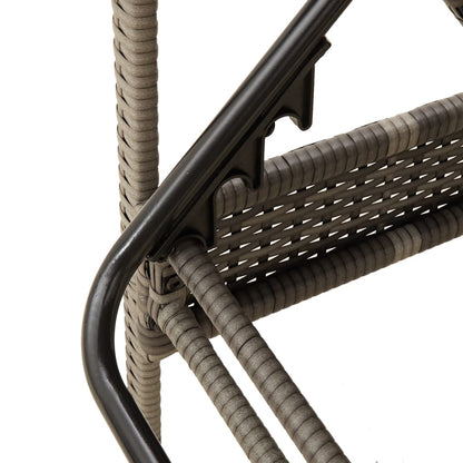 Lettino Prendisole con Cuscino Grigio 63x200x81 cm in Polyrattan (solo USA)