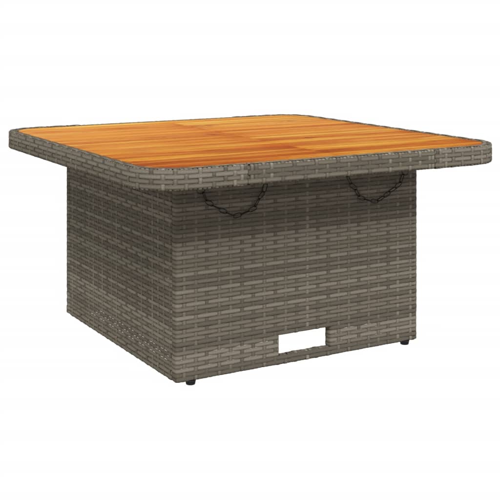 Tavolo Giardino Grigio 80x80x71 cm in Polyrattan e Legno Acacia - homemem39