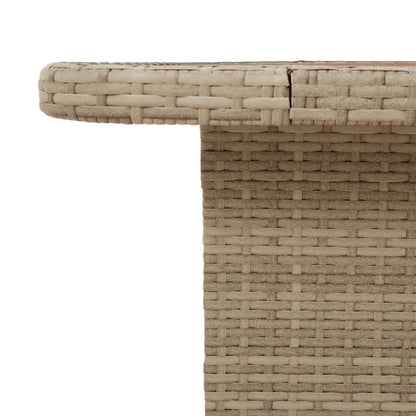 Tavolo da Giardino Beige 110x110x71cm Polyrattan e Legno Acacia - homemem39