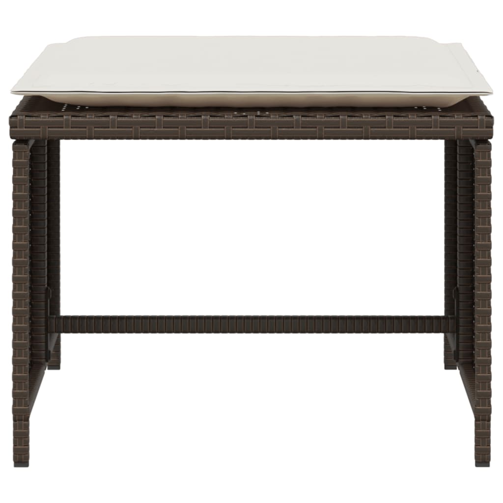 Sedia da Giardino con Poggiapiedi in Polyrattan Marrone