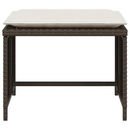 Sedia da Giardino con Poggiapiedi in Polyrattan Marrone