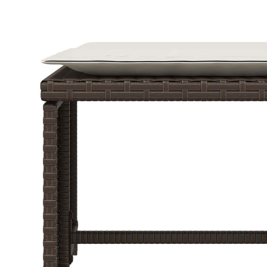 Sedia da Giardino con Poggiapiedi in Polyrattan Marrone