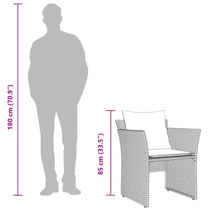 Sedia da Giardino con Poggiapiedi in Polyrattan Marrone