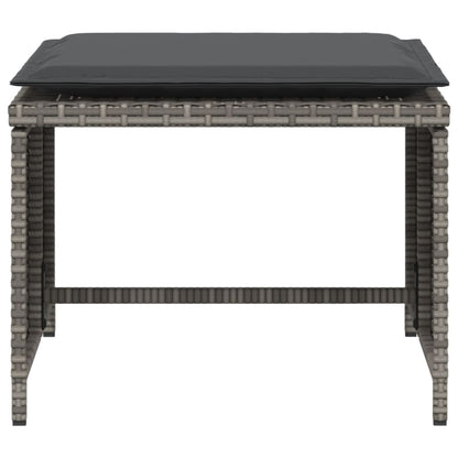 Poltrona da Giardino con Poggiapiedi Grigia in Polyrattan - homemem39