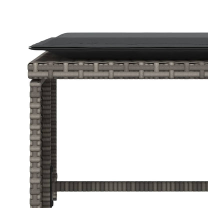 Poltrona da Giardino con Poggiapiedi Grigia in Polyrattan - homemem39