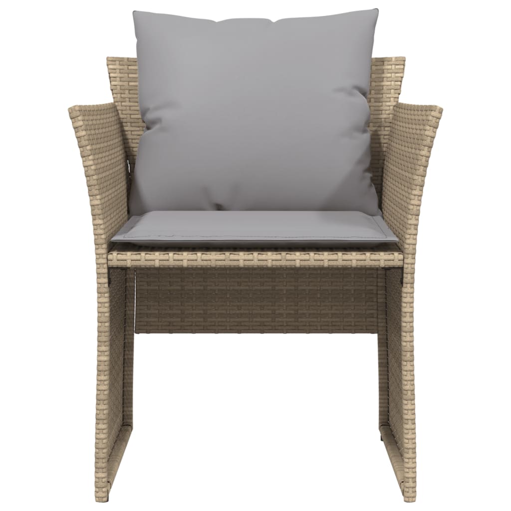 Sedia da Giardino con Poggiapiedi in Polyrattan Beige