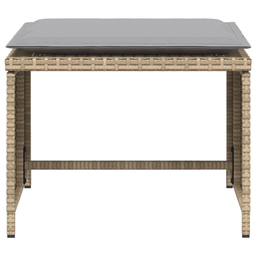 Sedia da Giardino con Poggiapiedi in Polyrattan Beige