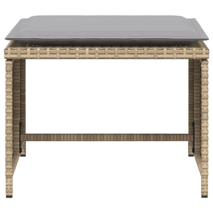 Sedia da Giardino con Poggiapiedi in Polyrattan Beige