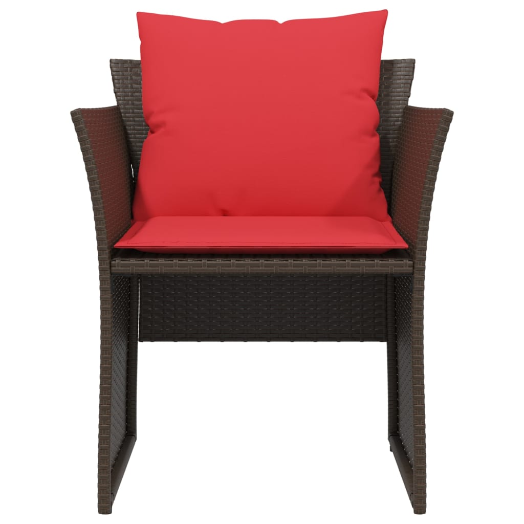 Sedia da Giardino con Poggiapiedi in Polyrattan Marrone - homemem39