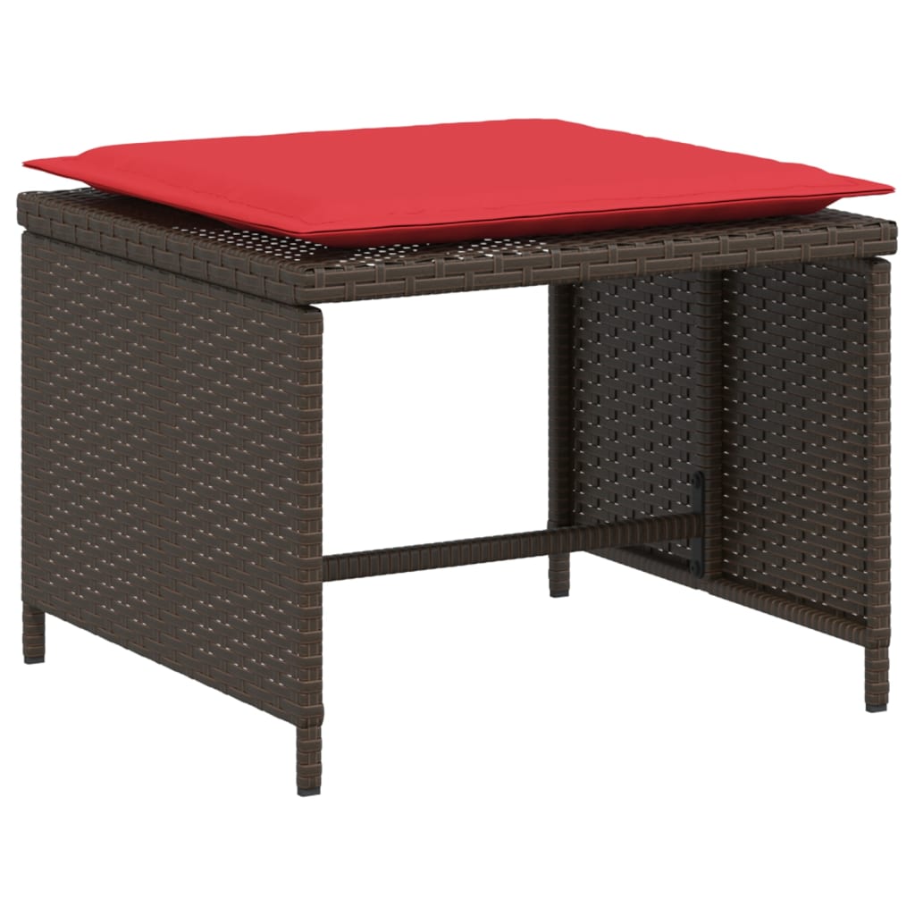 Sedia da Giardino con Poggiapiedi in Polyrattan Marrone - homemem39