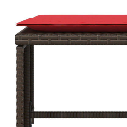 Sedia da Giardino con Poggiapiedi in Polyrattan Marrone - homemem39