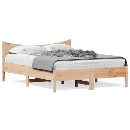 Letto senza Materasso 140x200 cm in Legno Massello di Pino - homemem39