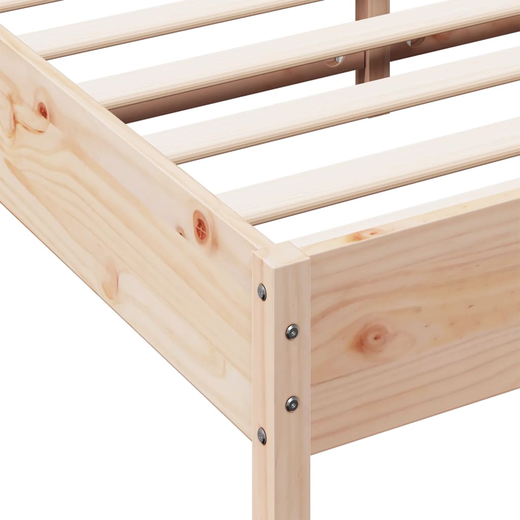Letto senza Materasso 140x200 cm in Legno Massello di Pino | homemem39