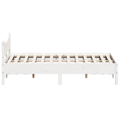 Letto senza Materasso Bianco 140x200 cm Legno Massello di Pino | homemem39
