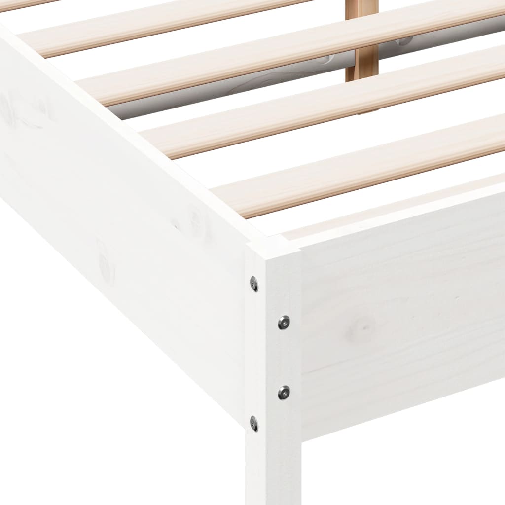 Letto senza Materasso Bianco 140x200 cm Legno Massello di Pino | homemem39