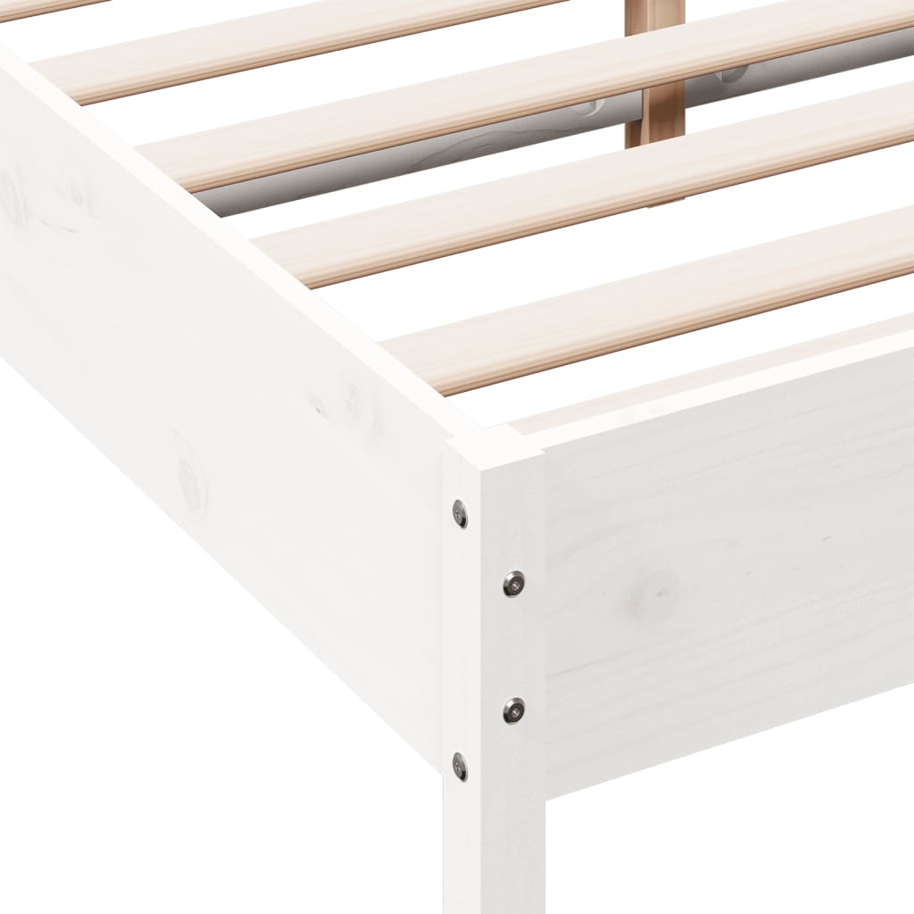 Letto senza Materasso Bianco 120x200 cm Legno Massello di Pino | homemem39