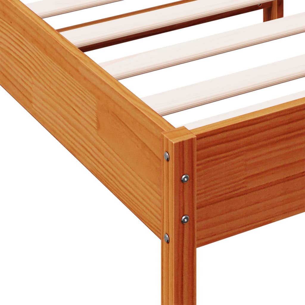 Letto senza Materasso Marrone Cera 100x200 cm in Legno di Pino | homemem39